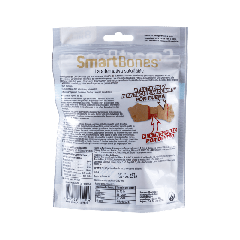 SnackParaPerroMiniaturaSmartbonesMantequillaDeManiMini8PK-2