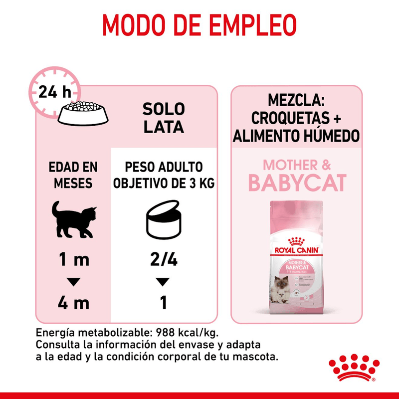Tabla-de-racion-recomendada-del-alimento-humedo-en-lata-Mother-y-Baby-Cat-para-gatos-en-etapa-de-gestacion-o-lactancia-y-gatitos
